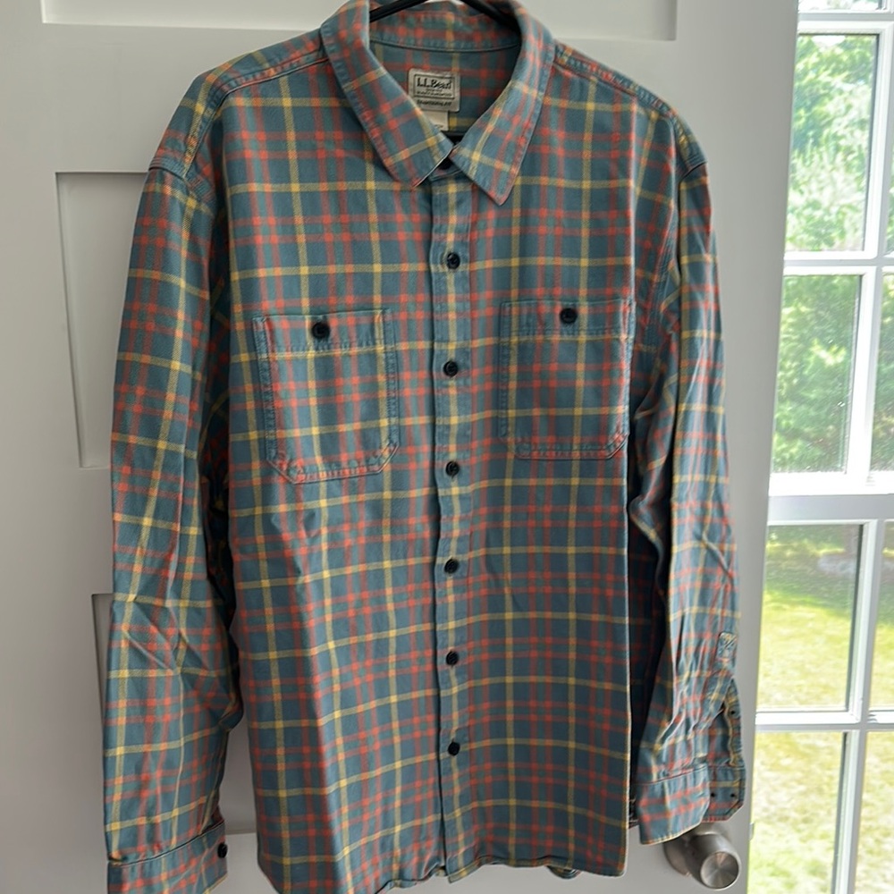 L.L. Bean Multicolor Plaid Casual Button Down Shirt